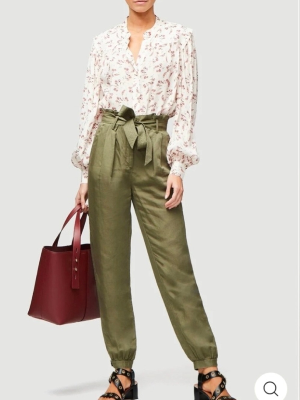 FRAME DENIM PAPERBAG TROUSERS -
ARMY GREEN